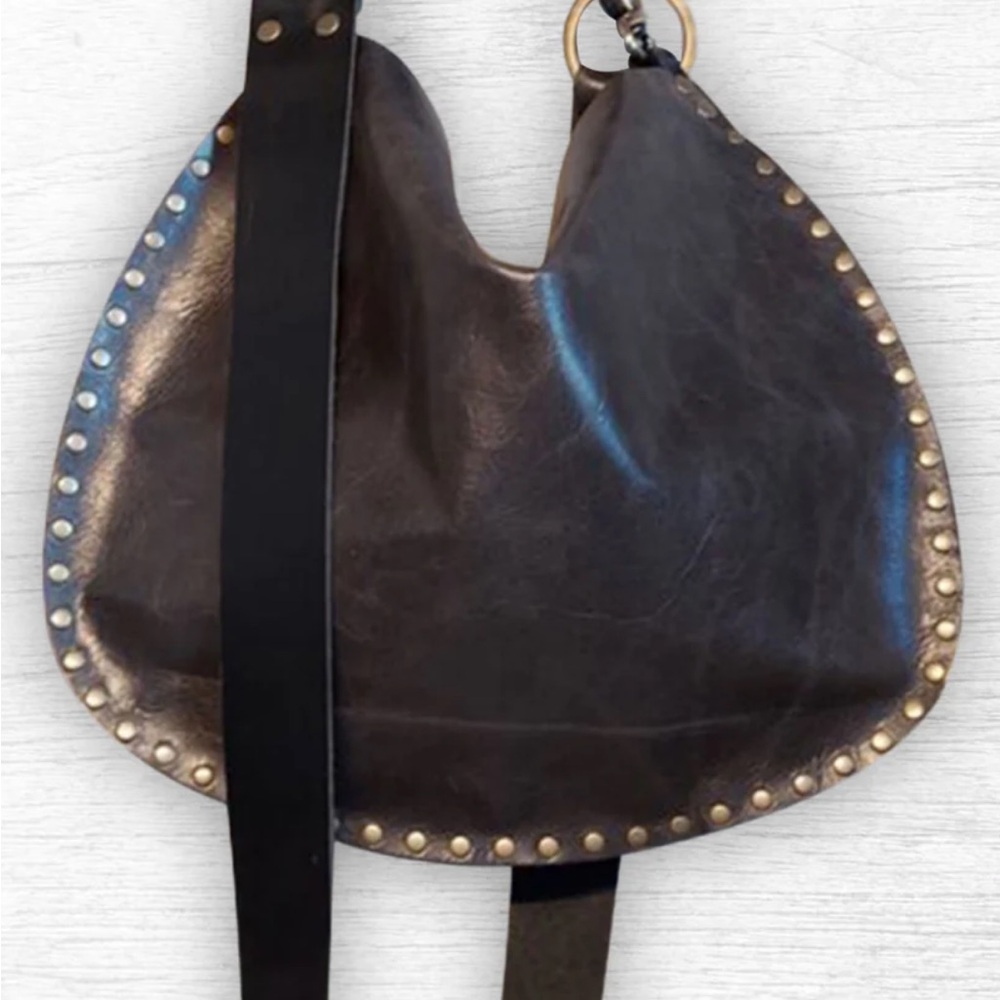 Rebellion Bag Studded Black Leather Hobo Bag.